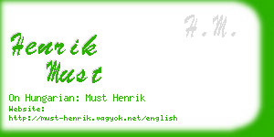 henrik must business card